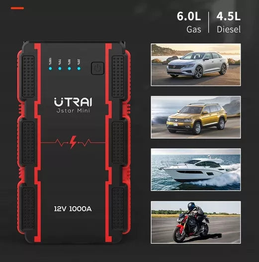 Jump Starter Powerbank 12V 1000A – galingas mini starteris