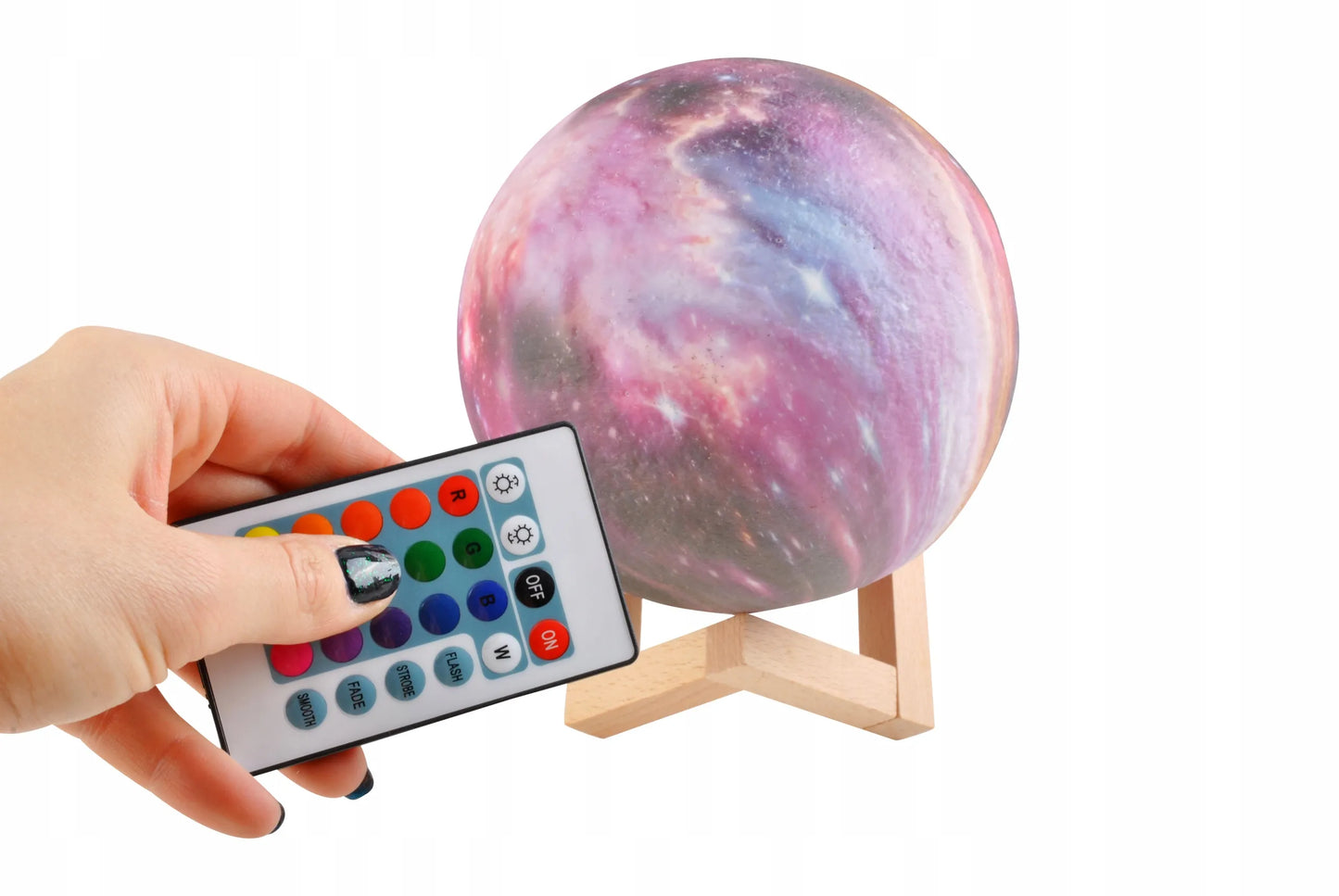 3D Mėnulio naktinė lempa didelė Moon Light 20 režimų + nuotolinio valdymo pultas