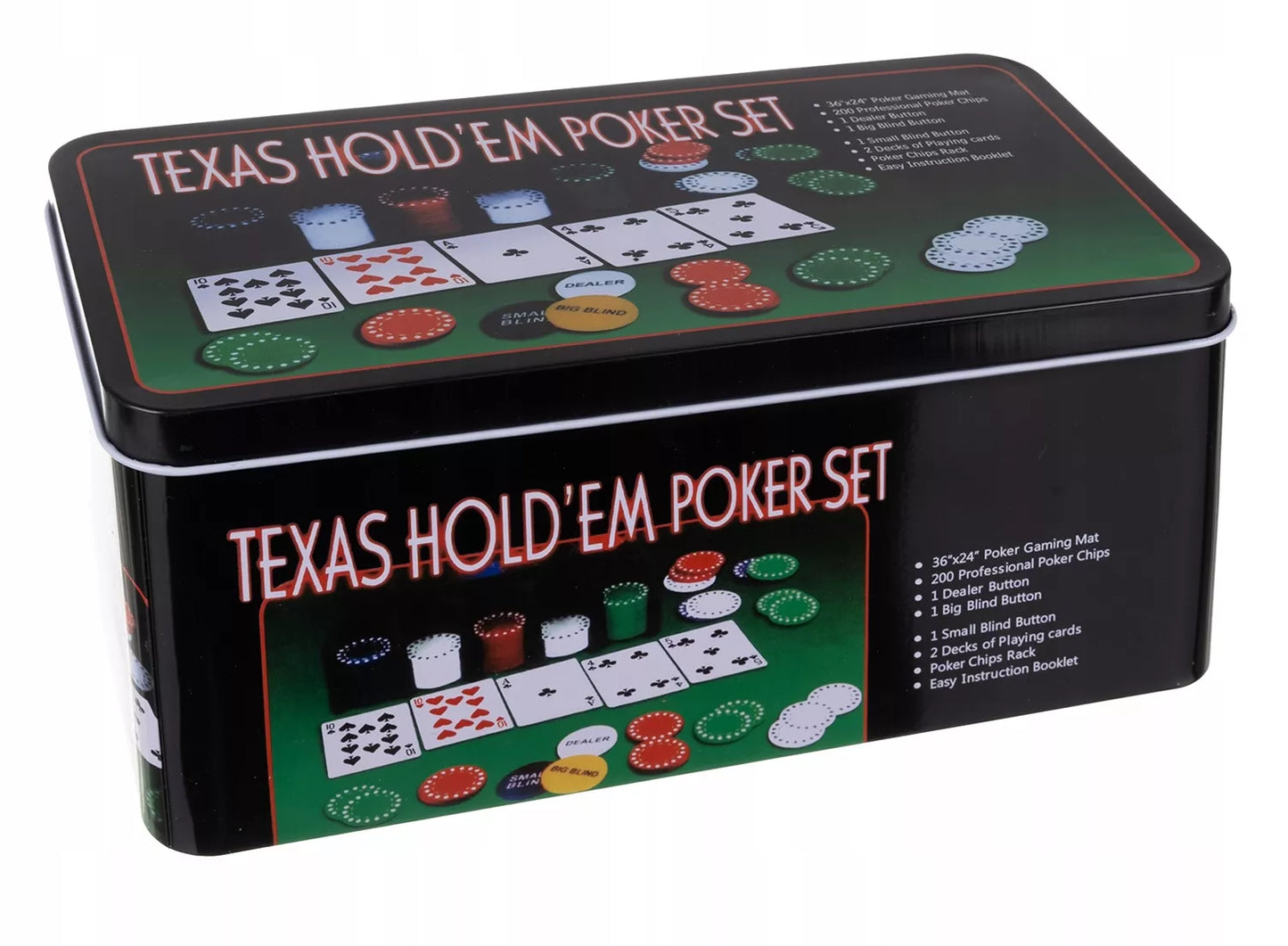 Texas pokerio žetonai – 2 kortų kaladės, Premium VIP komplektas, stiprus ir didelis