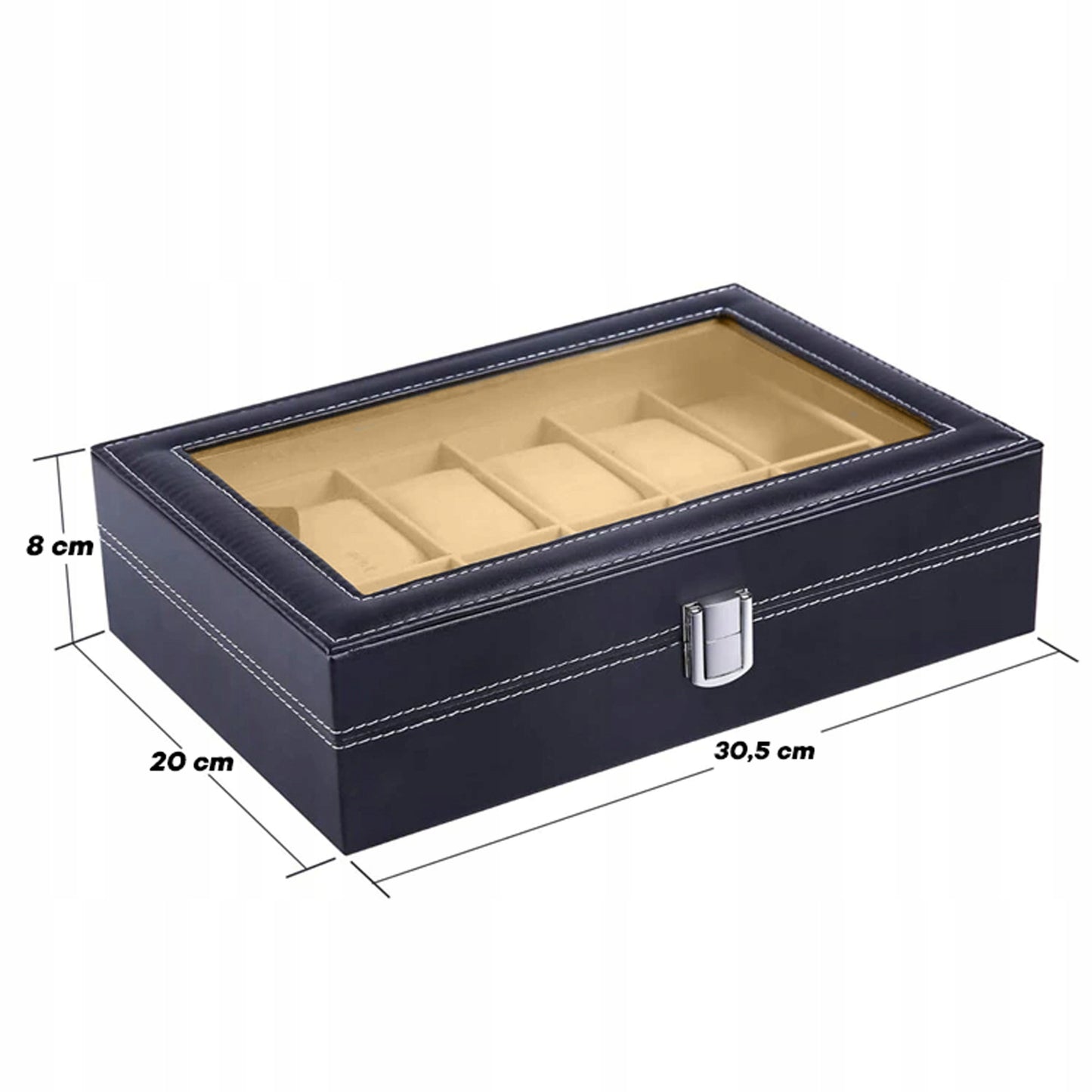 Elegantiška talpi dėžutė-organizatorius laikrodžiams, 12 vnt.