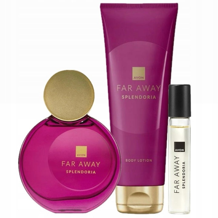 AVON Rinkinys Far Away Splendoria 3 viename Dovana Kvepalai Losjonas Miniatiūriniai kvepalai