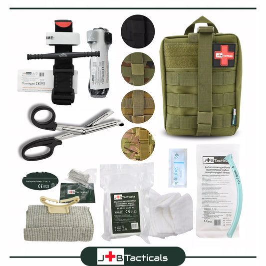 Karines karinės IFAK OLIVE 7 in 1 rinkinys taktinis turniketas, 6 colių tvarstis