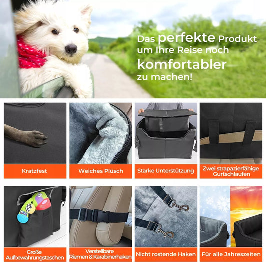 Automobilinė kėdutė šuniukui M 58x45cm Stabilus šuns krepšys