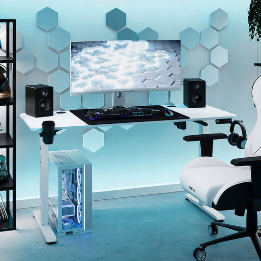 Stalas su aukščio reguliavimu 140cm darbui ir žaidimams DIABLO X-TENSIO Baltas