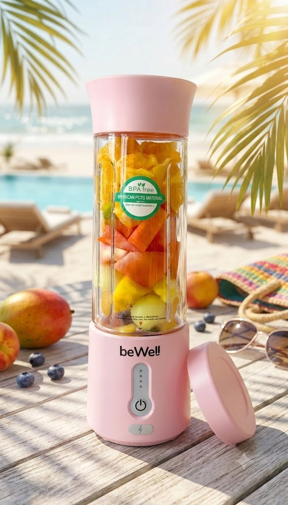 Belaidis Kelioninis Blenderis beWell 500ml su USB Įkrovimu – Galingas ir Kompaktiškas