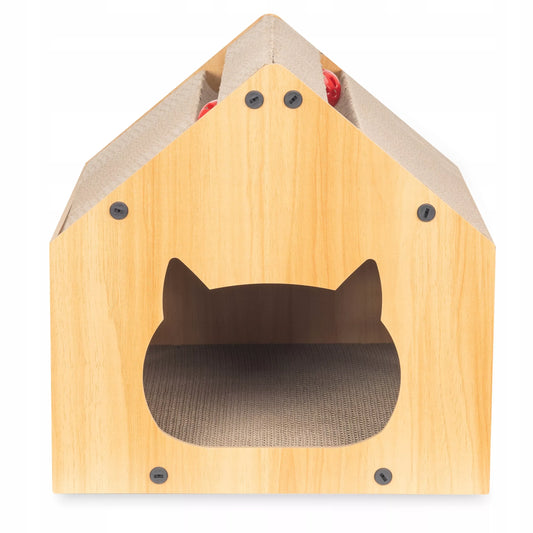 KAČIŲ DRASKYKLA NAMELIS GULIMASIS SU ŽAISLU EKOLOGIŠKAS MDF 40x35x34,5 COIL