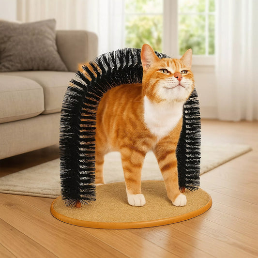 Kačių draskyklė masažuoklis su pagrindu ir kačių žole