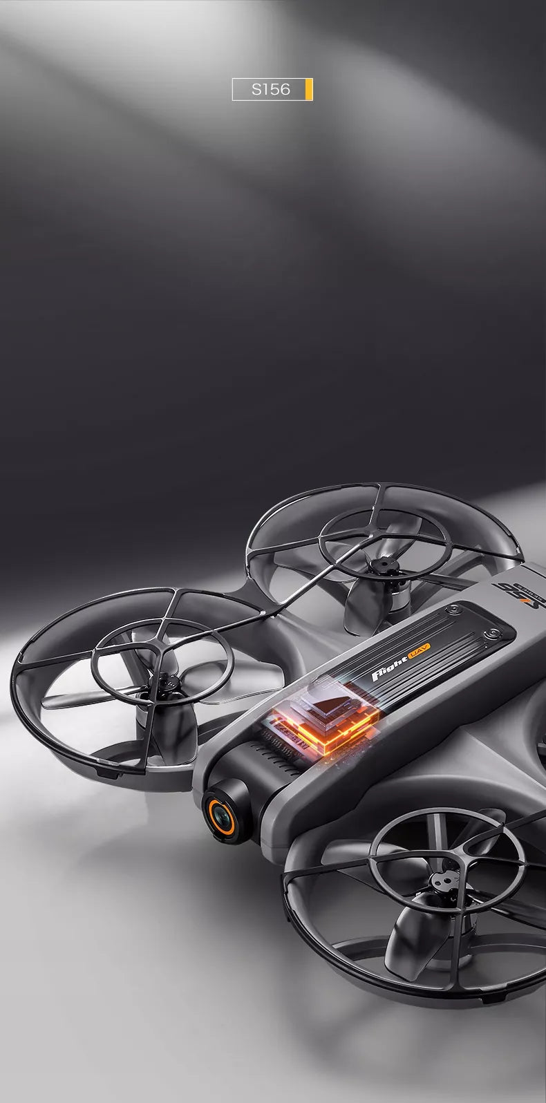 Dronas su 2 kameromis ir LCD valdikliu – belaidis variklis, 145 g, Wi-Fi, 3 baterijos