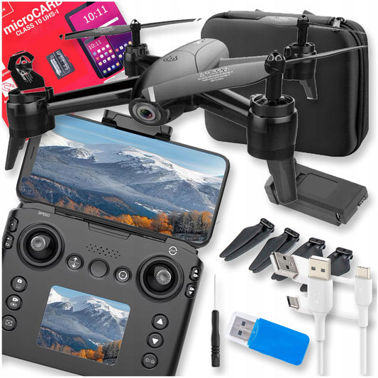 DRONAS SU HD KAMERA MINI COMBO FLY MORE VALDIKLIS LCD PRO WIFI 20 MIN SKRYDŽIO HDR