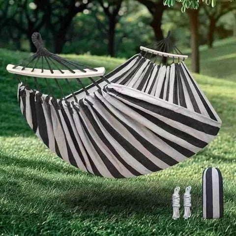Didelis dviejų vietų sodo hamakas – turistinis, tvirtas, 260×160 cm (XXL)