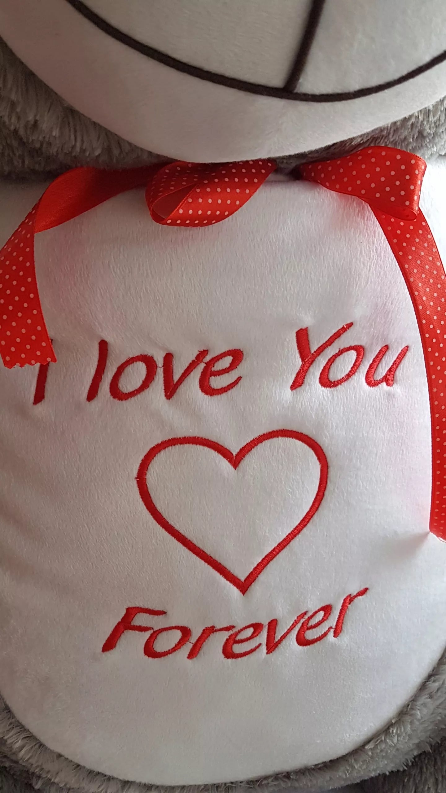 Didelis pliušinis meškinas milžinas 200 cm – siuvinėjimas „I Love You“