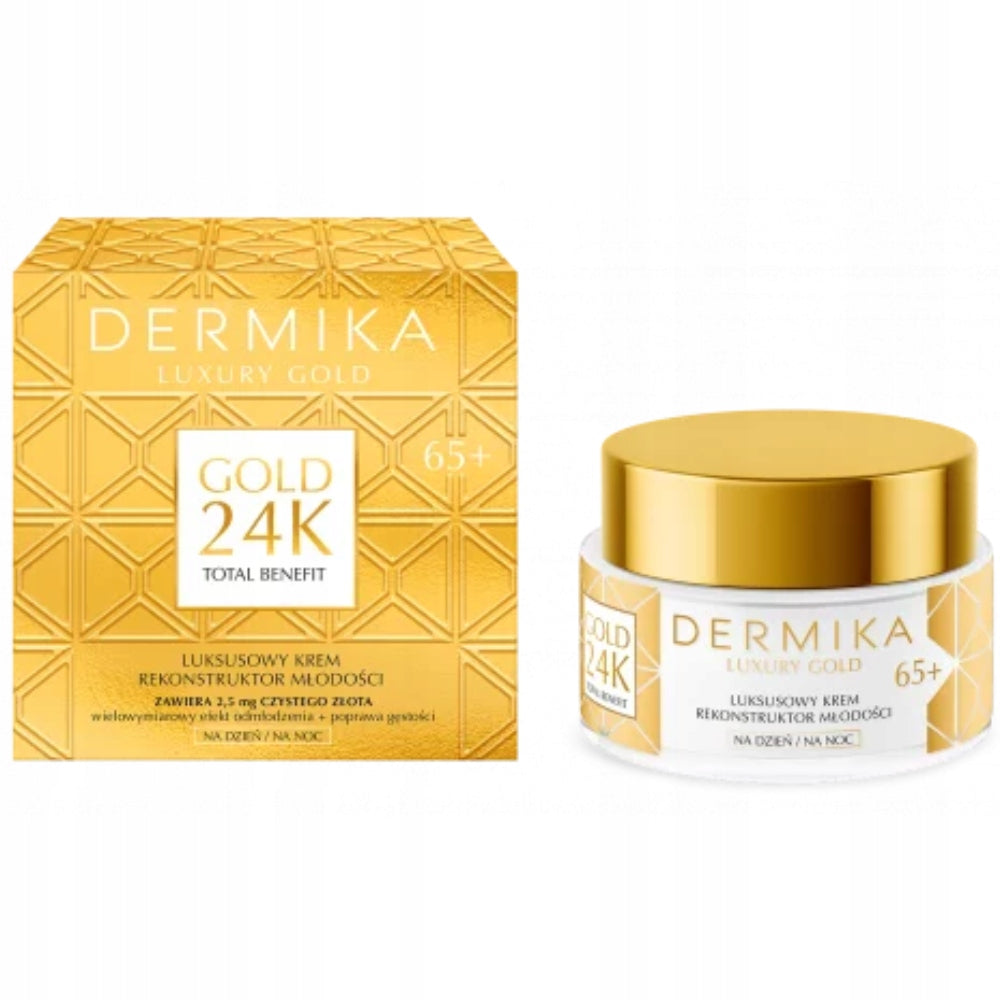 Dermika Luxury Gold do Rūpestingumo Rinkinys Moteriai Veido Kremas Serumas 65+