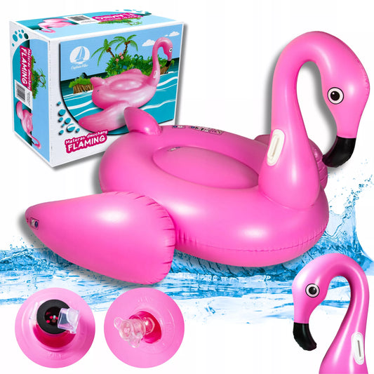Pripuąiamas Flamingo DIDELis plaukimo ratas su sėdyne 217x200 cm