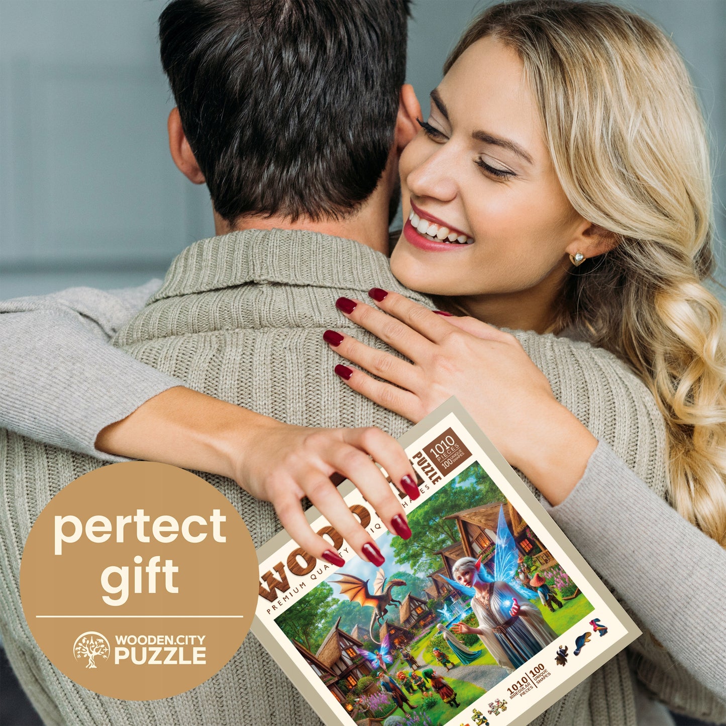 Medinės Dėlionės 1000 Elementų - Fantazijos Kaimas - Wooden.City