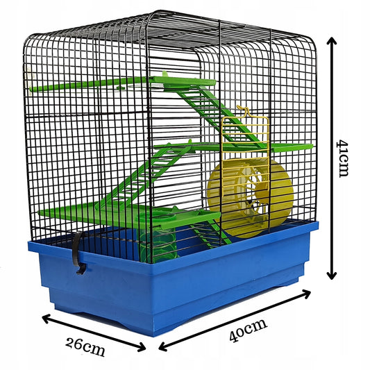 Didelė narvelis žiurkėnui, graužikui – tunelis, kopėtėlės 41x26x40