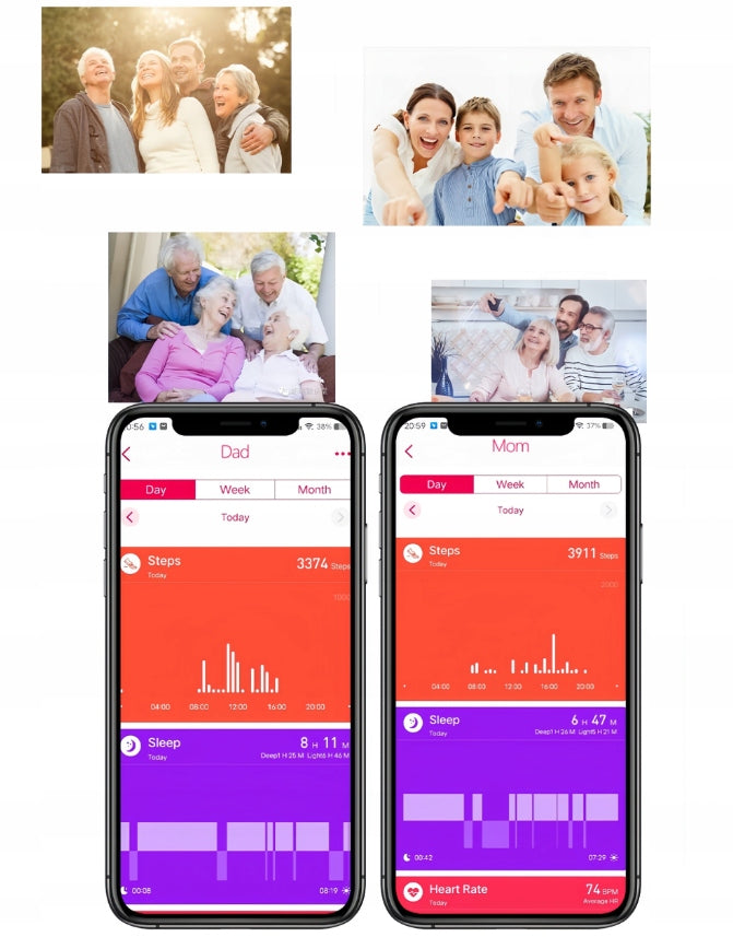 EKG ir sveikatos matavimai, išmanusis laikrodis su pulsaciniu masažu CES