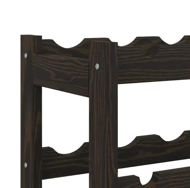 Elegantiška juoda pušies vyno lentyna, talpa (56 but.)