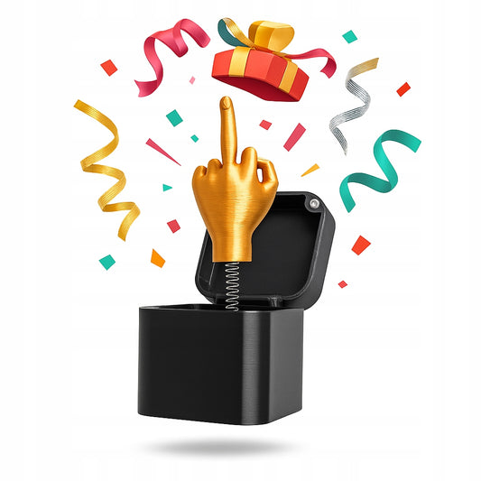 Juokingas iššokantis rankos su viduriniu pirštu pokštas - originali dovana