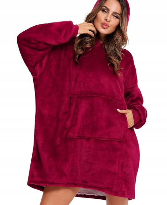 Stora, šilta, oversize „kocbluza“ – antklodė su rankovėmis 2in1, chalatas, pliušinė