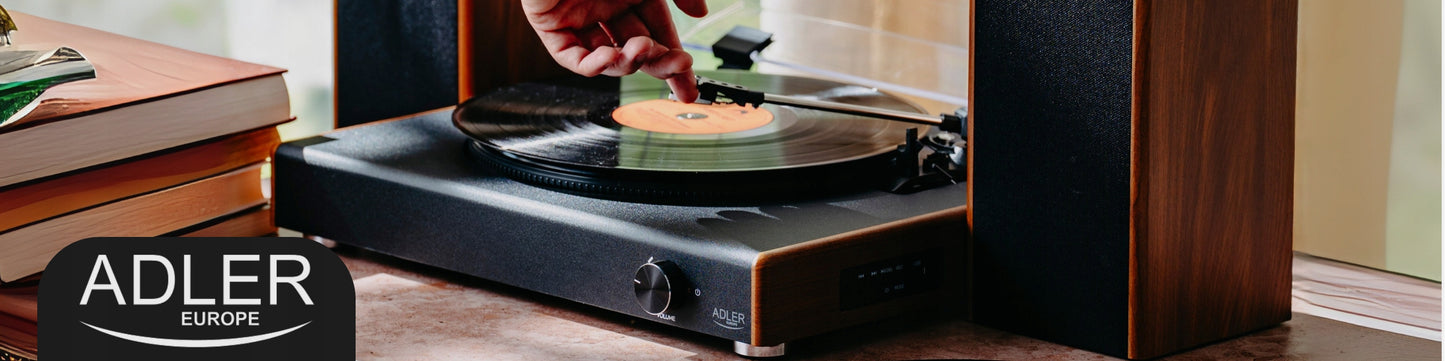 Gramofonas, vinilinių plokštelių grotuvas, Bluetooth, USB, 3 greičiai, 7, 10, 12 colių plokštelėms