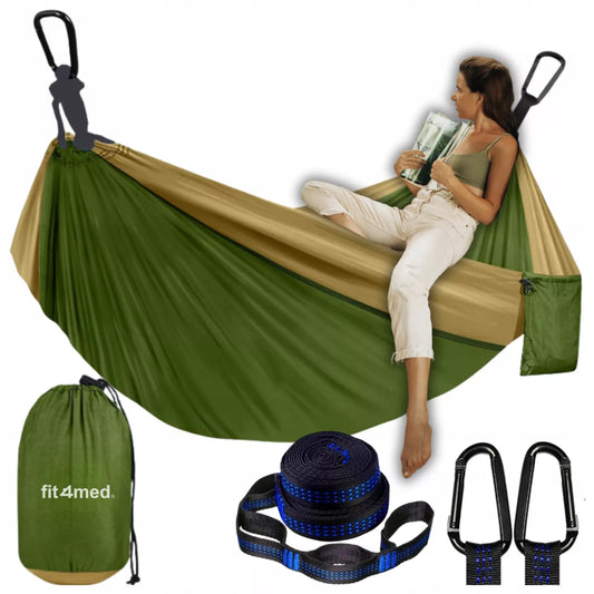 DVI VIETA HAMAKAS-SUPYNĖ 300x200 DIDELIS 300KG XXL LENGVAS STIPRUS GREITAS MONTAVIMAS