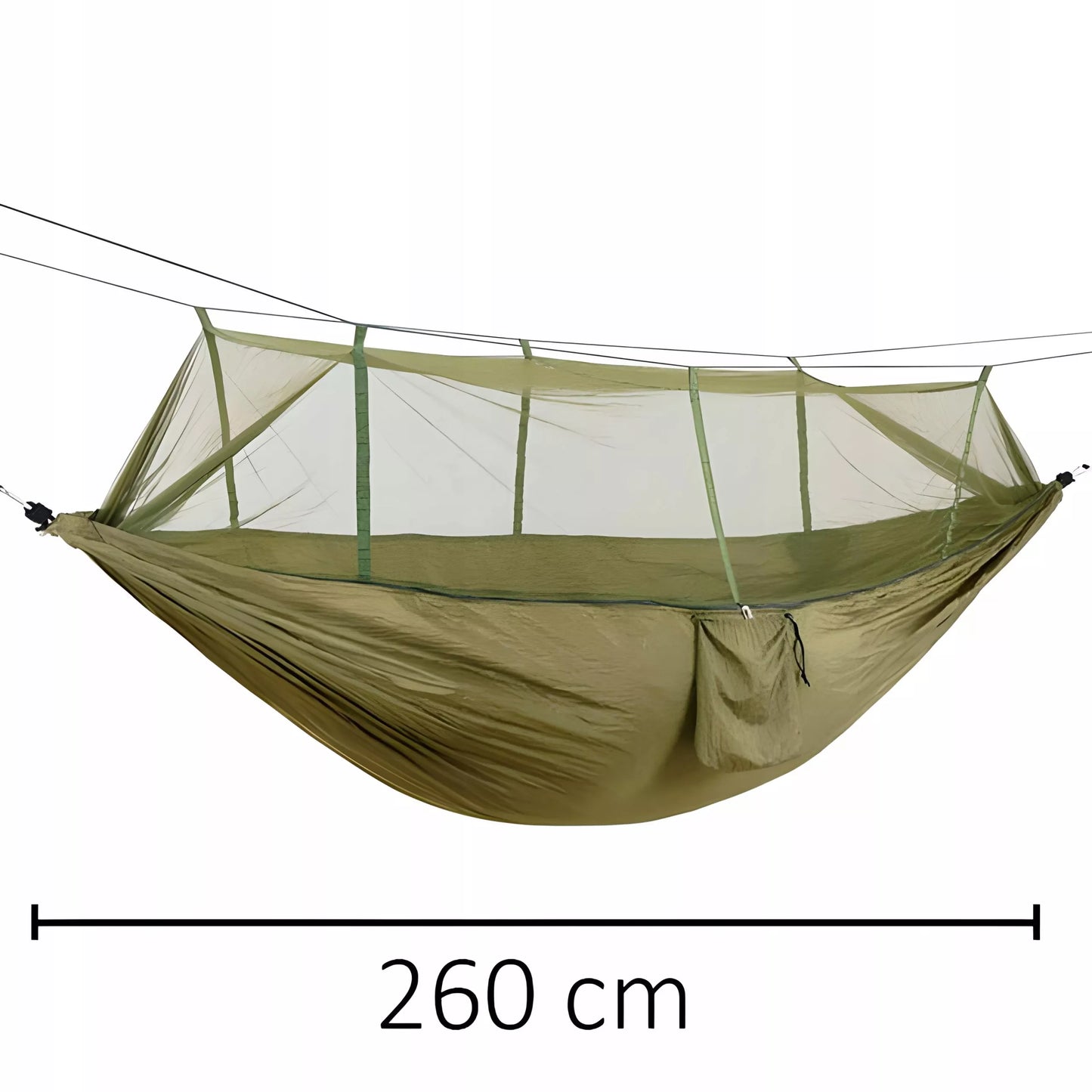 Hamakas dvigulis – turistinis ir kempingui - su moskitų tinklu, 260×140 cm