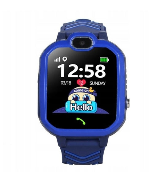 Išmanusis laikrodis vaikams SMARTWATCH LBS telefonas IP67 SOS mėlynas