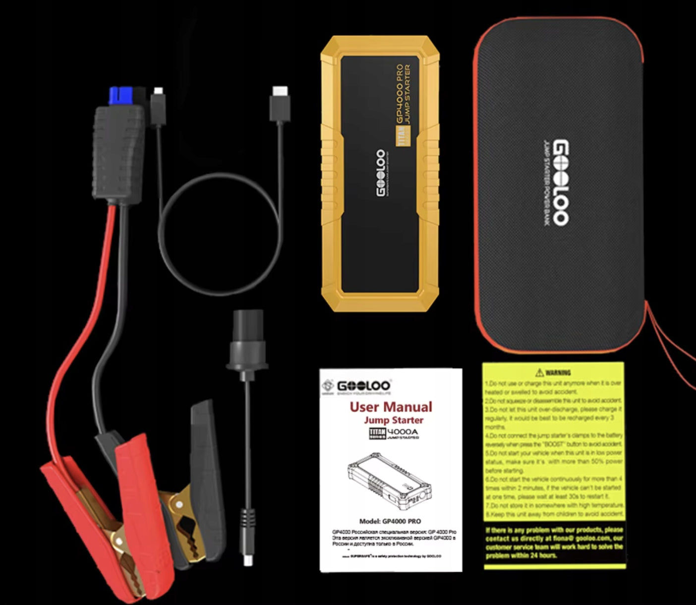 Paleidimo irenginys Powerbank BOOSTER GOOLOO GP4000 PRO 4000A Galingas Greitas