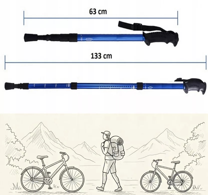 LAZDELĖS NORDIC WALKING LAZDELĖS KALNŲ ŽYGIAMS REGULIUOJAMOS ALIUMININĖS