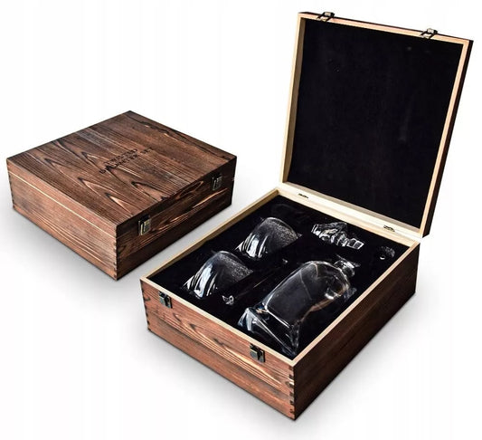 Kristalinis viskio dovanos komplektas – taurės ir dekanteris