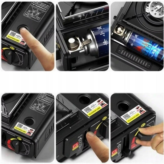 DUJINĖ KELIONINĖ VIRYKLĖ LAUKO SULANKSTOMA LAGAMINAS ADAPTERIS STOVYKLAUTOJŲ RINKINYS STOVYKLAVIMUI