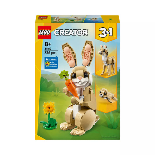 LEGO CREATOR 3in1 kaladėlės 31162 Mielas zuikis, lama, ruonis, triušis