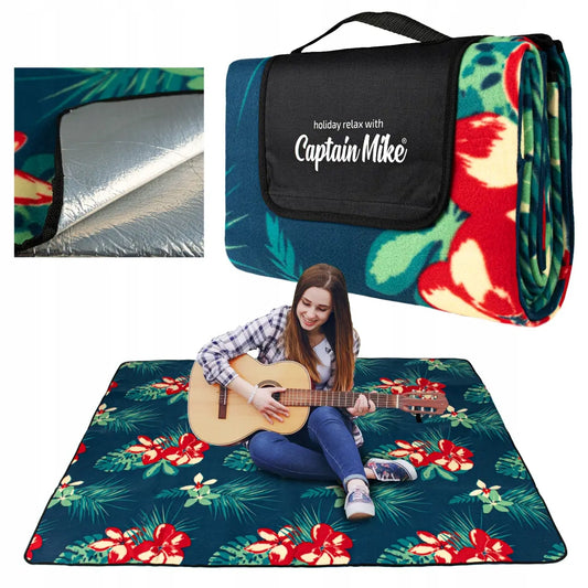 Iškylų pledas, paplūdimio kilimėlis su neperšlampama izoliacija 180x200 cm Captain Mike