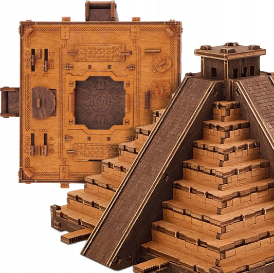 Galvosūkis Majų piramidė Escape Room dėžutė Medinės 3D dėlionės Wooden.City