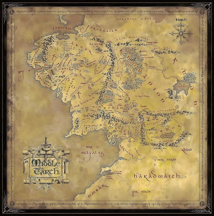 Lord of The Rings Dėlionė 1000 el. Viduržemio žemėlapis 9472