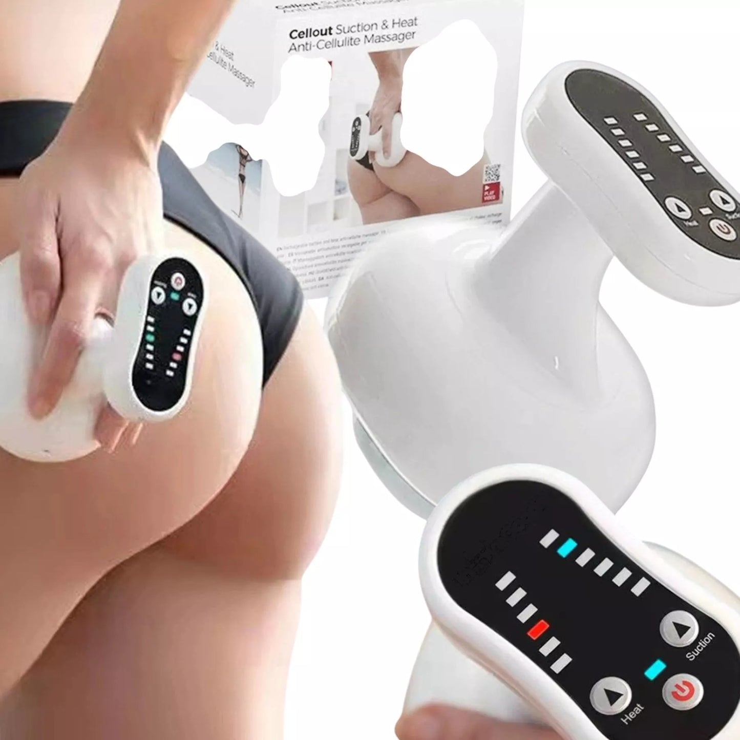 VAKUUMINIS ANTICELIULITINIS MASAŽUOKLIS, ŠILDYMAS, LIEKNĖJIMAS, BELAIDIS, USB