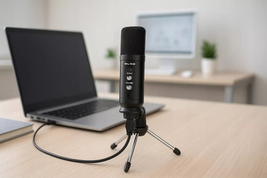 Žaidimų mikrofonas kompiuteriui – talpinis, studijinis, tripod laikiklis, USB
