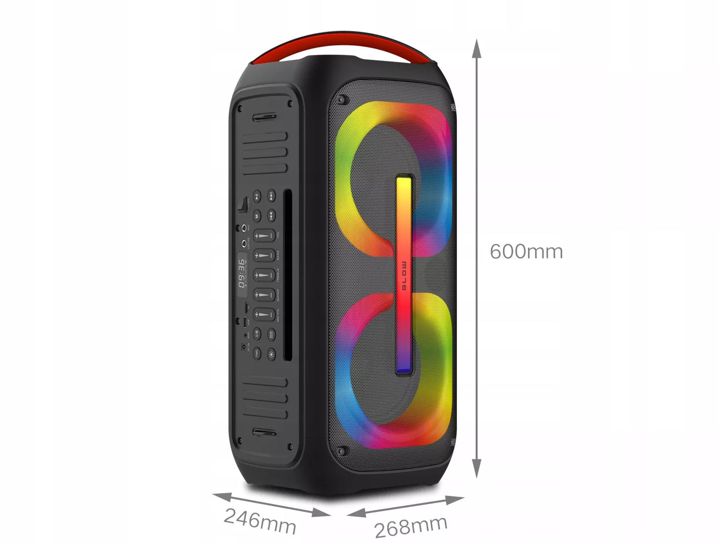 Galingas Bluetooth nešiojamas mobilus garsiakalbis su mikrofonu, nuotolinio valdymo pulteliu, USB, SD, Karaoke