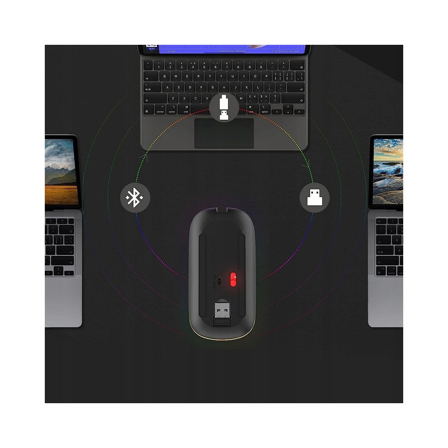 MYSZ Myszka Žaidimų RGB Belaidė 1200 DPI Kompiuteriui / Nešiojamam Kompiuteriui