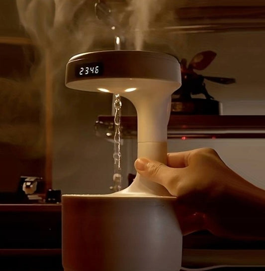 Antigravitacinis Lietaus Oro Drėkintuvas su LED Ekranu ir Aromaterapija