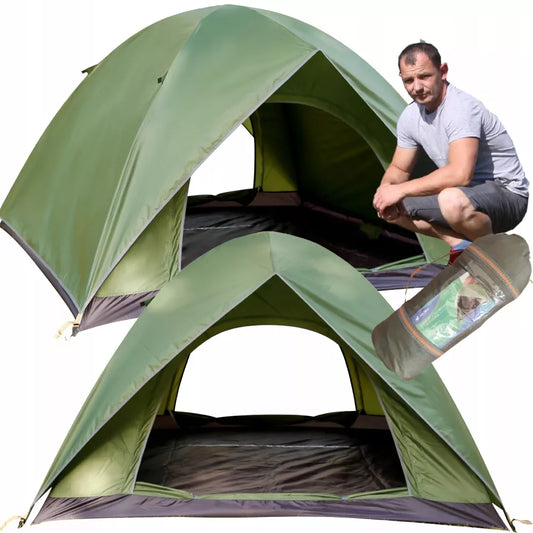 4 vietų kempingo palapinė – vandeniui atspari, aukšta, greitai surenkama, su moskito tinklu