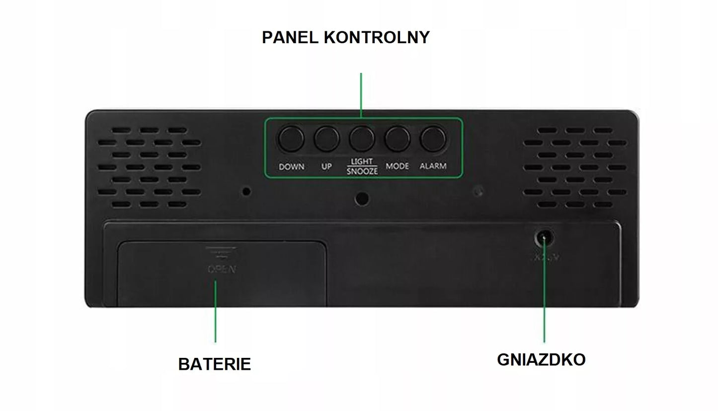 Modernus elektroninis skaitmeninis žadintuvas su garso jutikliu USB