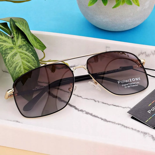 Vyriški PolarZONE poliarizuoti saulės akiniai, rudai–auksinės spalvos