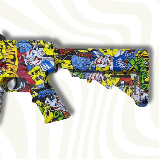 Didelis elektrinis automatinis M16 pistoletas-šautuvas su vandens želės rutuliukais (ORBEEZ) rinkinys