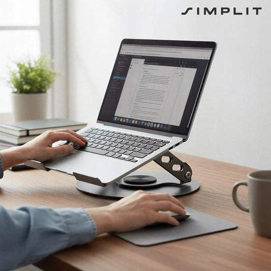 REGULIOJAMAS NEŠIOJAMOJO KOMPIUTERIO STOVAS, VENTILIUOJAMAS, NESLYSTANTIS Simplit S01