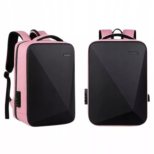 Verslo kuprinė su korpusu nešiojamam kompiuteriui, apsauganti nuo vagysčių, rožinė