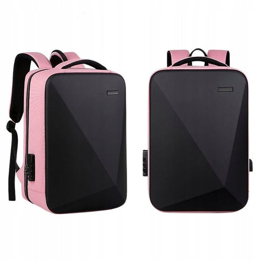 Verslo kuprinė su korpusu nešiojamam kompiuteriui, apsauganti nuo vagysčių, rožinė, standi