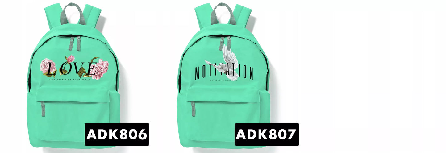 Mėtų spalvos mokyklinė kuprinė MOTIVATION jaunimui stilinga madinga