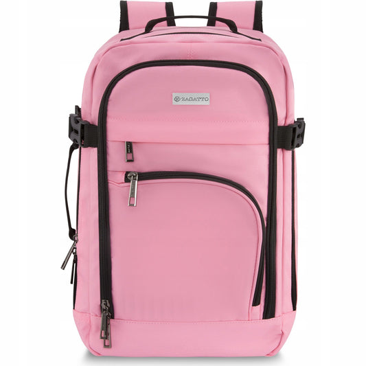 Kelioninė kuprinė 40x20x25 į lėktuvą, lengvas rankinis bagažas, rožinė ZAGATTO