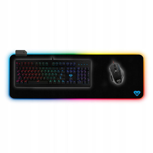 RGB GAMING MAT Didelis žaidėjo kilimėlis su spalvotu RGB apšvietimu